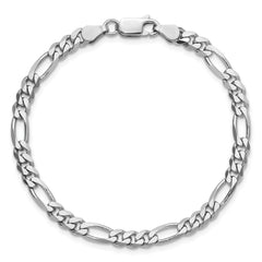 Sterling Silver Rhodium-plated 4.5mm Figaro Chain - 9