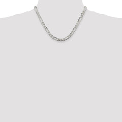Sterling Silver 6.75mm Figaro Chain - 10