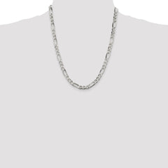 Sterling Silver 6.75mm Figaro Chain - 11