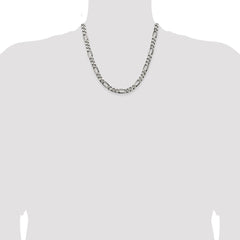 Sterling Silver Antiqued 6.5mm Figaro Chain - 5