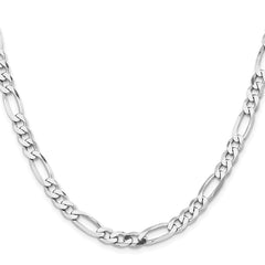 Sterling Silver Rhodium-plated 6.5mm Figaro Chain - 8