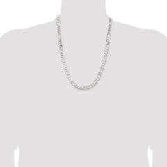 Sterling Silver 7.5mm Figaro Chain - 12