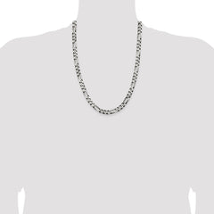 Sterling Silver Antiqued 7.5mm Figaro Chain - 5