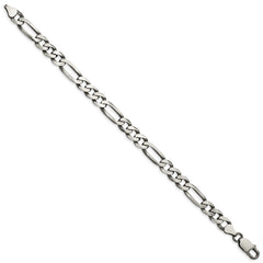Sterling Silver Antiqued 7.5mm Figaro Chain - 4