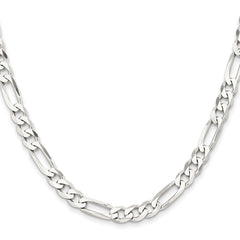 Sterling Silver Rhodium-plated 7.5mm Figaro Chain - 4