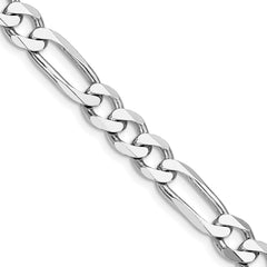 Sterling Silver Rhodium-plated 7.5mm Figaro Chain - 4