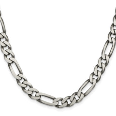Sterling Silver Antiqued 7.75mm Figaro Chain - 5
