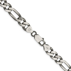 Sterling Silver Antiqued 7.75mm Figaro Chain - 2