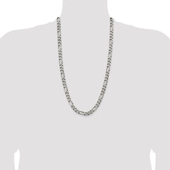 Sterling Silver Antiqued 7.75mm Figaro Chain - 2