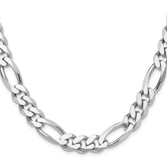 Sterling Silver Rhodium-plated 10.2mm Figaro Chain - 5