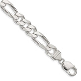 Sterling Silver 10.75mm Figaro Chain - 6