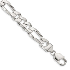 Sterling Silver 10.75mm Figaro Chain - 6