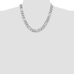 Sterling Silver Rhodium-plated 10.75mm Figaro Chain - 5