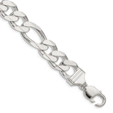 Sterling Silver 13.5mm Figaro Chain - 8