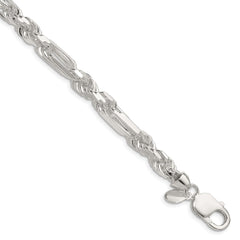 Sterling Silver 7mm D/C Figarope Chain - 7