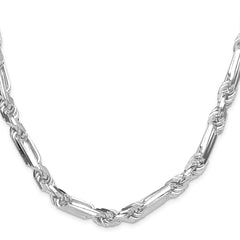 Sterling Silver 8mm D/C Figarope Chain - 7