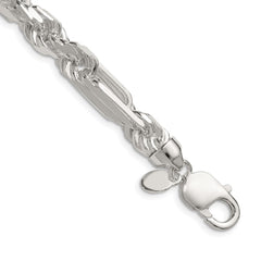 Sterling Silver 8mm D/C Figarope Chain - 7