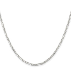 Sterling Silver D/C 3mm 3 Short Plus 1 Long Cable Link Chain - 5