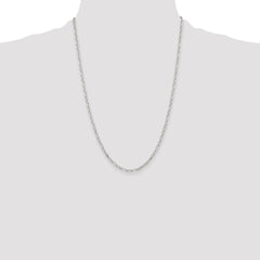 Sterling Silver D/C 3mm 3 Short Plus 1 Long Cable Link Chain - 5