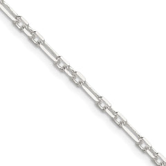 Sterling Silver D/C 3mm 3 Short Plus 1 Long Cable Link Chain - 5