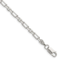 Sterling Silver D/C 4mm 3 Short Plus 1 Long Cable Link Chain - 4