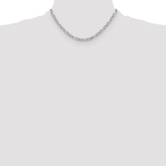 Sterling Silver D/C 4.5mm 3 Short Plus 1 Long Cable Link Chain - 6