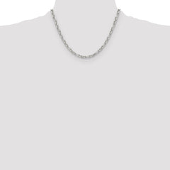 Sterling Silver D/C 4.5mm 3 Short Plus 1 Long Cable Link Chain - 7