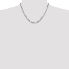 Sterling Silver D/C 6mm 3 Short Plus 1 Long Cable Link Chain
