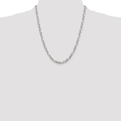 Sterling Silver D/C 6mm 3 Short Plus 1 Long Cable Link Chain - 2