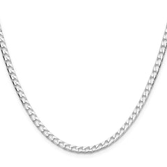 Sterling Silver 3.25mm D/C Square Curb Chain - 7