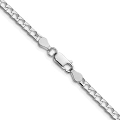 Sterling Silver Rhodium-plated 3.25mm D/C Square Curb Chain - 2