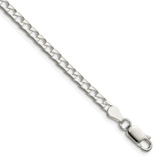 Sterling Silver 3.25mm D/C Square Curb Chain - 7