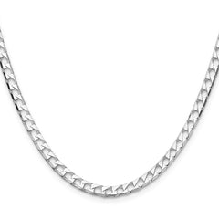 Sterling Silver 4mm D/C Square Curb Chain - 7