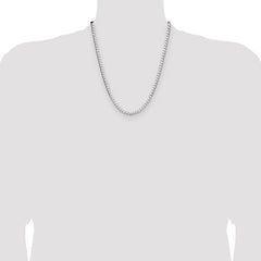 Sterling Silver Rhodium-plated 4mm D/C Square Curb Chain