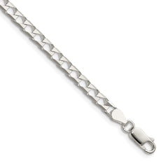 Sterling Silver 4mm D/C Square Curb Chain - 7