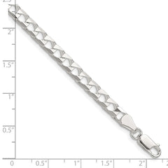 Sterling Silver 5mm D/C Square Curb Chain - 5