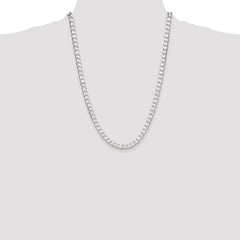 Sterling Silver 5.75mm D/C Square Curb Chain - 6