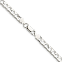 Sterling Silver Rhodium-plated 5.75mm D/C Square Curb Chain - 2