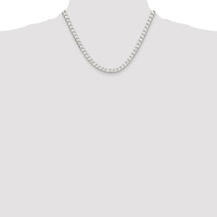 Sterling Silver Rhodium-plated 5.75mm D/C Square Curb Chain - 2