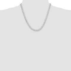 Sterling Silver Rhodium-plated 5.75mm D/C Square Curb Chain - 3