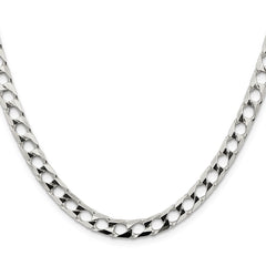 Sterling Silver 6.25mm D/C Square Curb Chain - 5