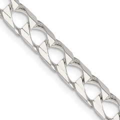 Sterling Silver 6.25mm D/C Square Curb Chain - 5
