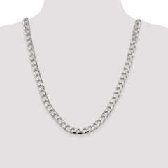 Sterling Silver 8.6mm D/C Square Curb Chain - 4