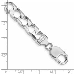 Sterling Silver Rhodium-plated 8.6mm D/C Square Curb Chain - 6