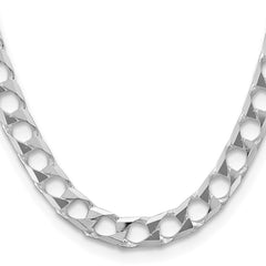 Sterling Silver 10.3mm D/C Square Curb Chain - 6