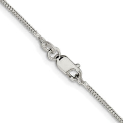 Sterling Silver Rhodium-plated 1.25mm Diamond-cut Round Franco Chain - 4