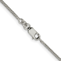 Sterling Silver Rhodium-plated 1.45mm Diamond-cut Round Franco Chain - 8