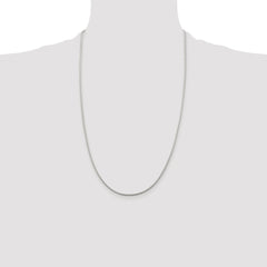 Sterling Silver Rhodium-plated 1.45mm Diamond-cut Round Franco Chain - 6
