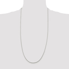 Sterling Silver Rhodium-plated 1.45mm Diamond-cut Round Franco Chain - 7