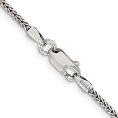 Sterling Silver 2mm Diamond-cut Round Franco Chain - 5
